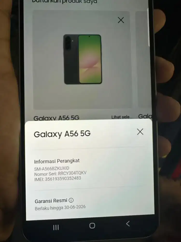 Jual hp likenew SAMSUNG A56 5g 12/256 istimewa grns aktif free adaptor