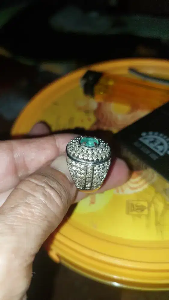 Batu cincin mulia zamrud/aquamarine natural