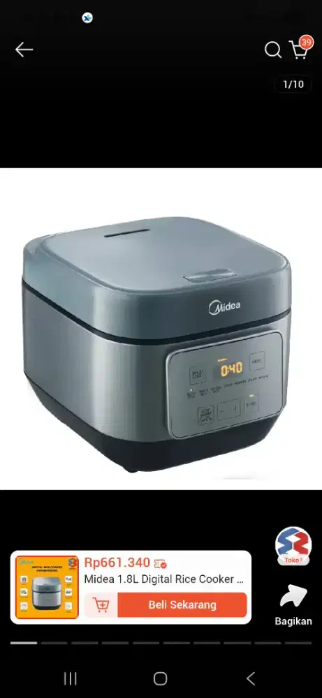 Midea 1.8L Digital Rice Cooker MRD180T2CDG Magic Com 7 Mode Masak