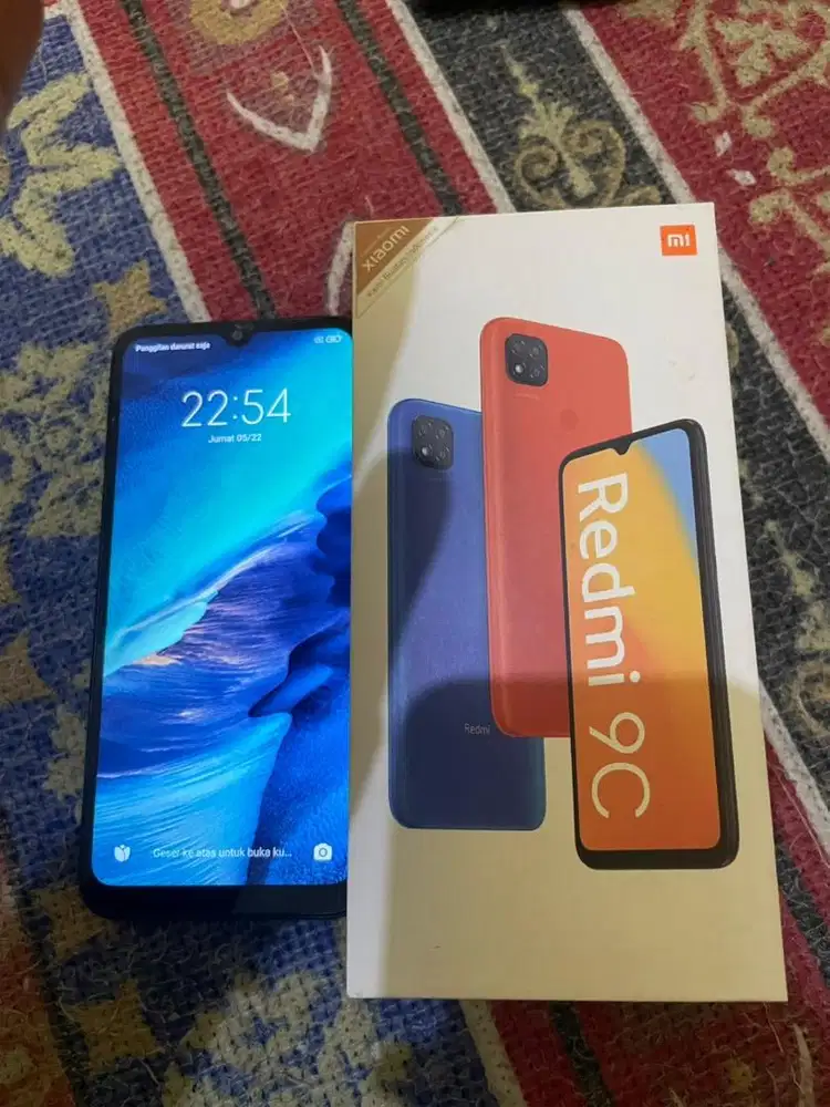 Redmi 9c Minus Retak Halus Dua Helai Fullset