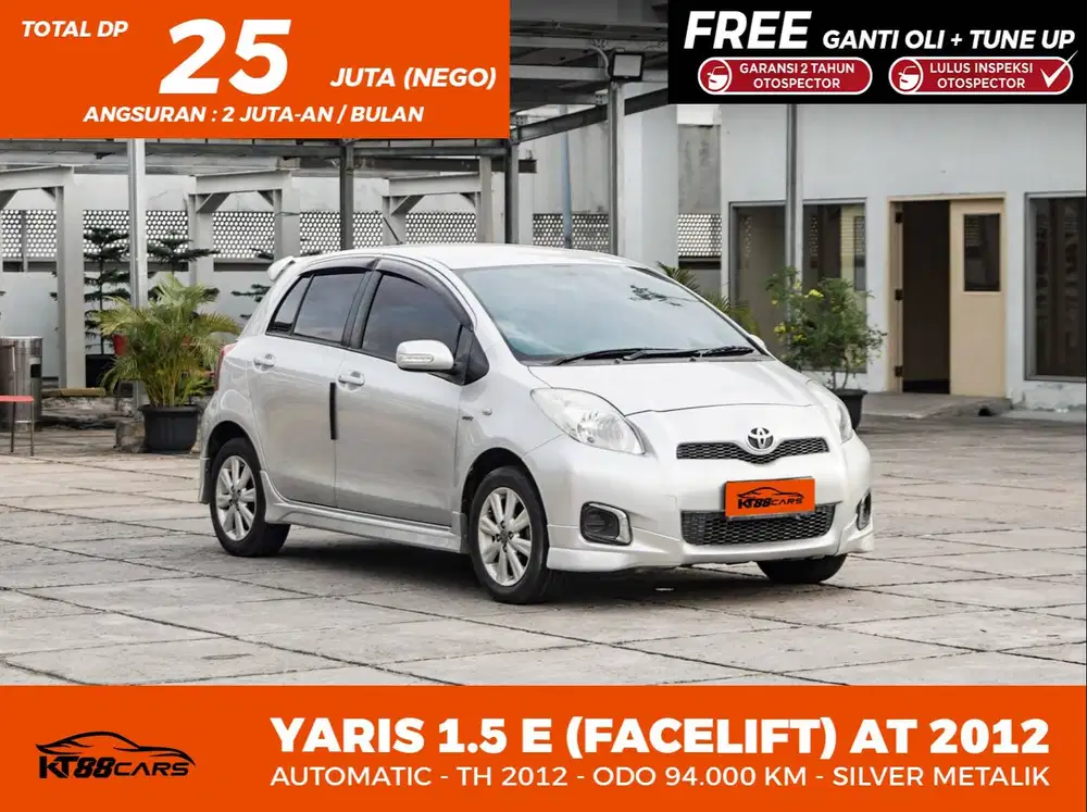 [BERGARANSI] TOYOTA YARIS E MATIC FACELIFT TAHUN 2012 SILVER