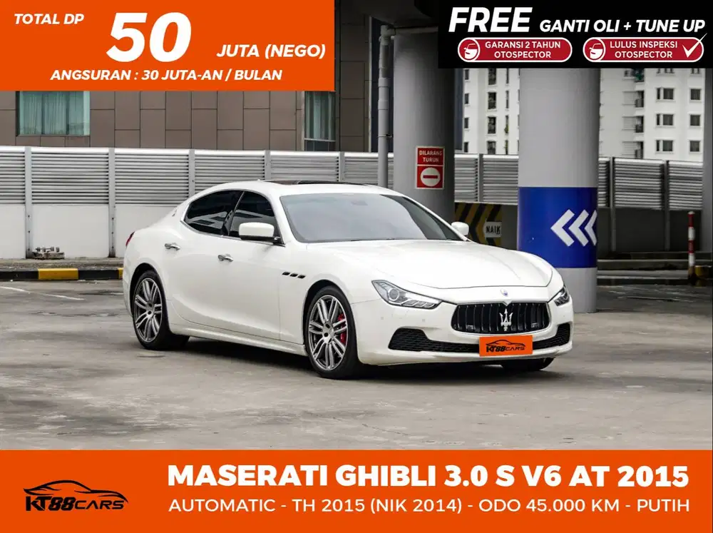[BERGARANSI] MASERATI GHIBLI 3.0 S V6 MATIC THN 2014/2015 PUTIH GENAP