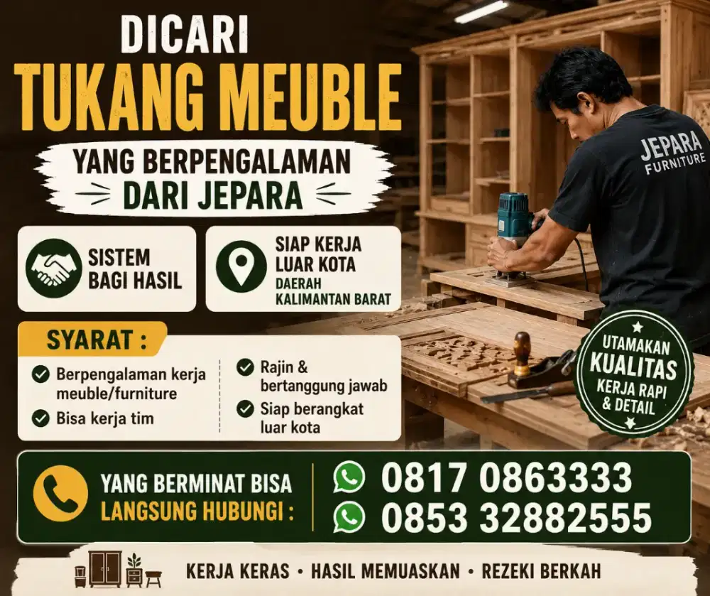 Dicari Tukang Meuble