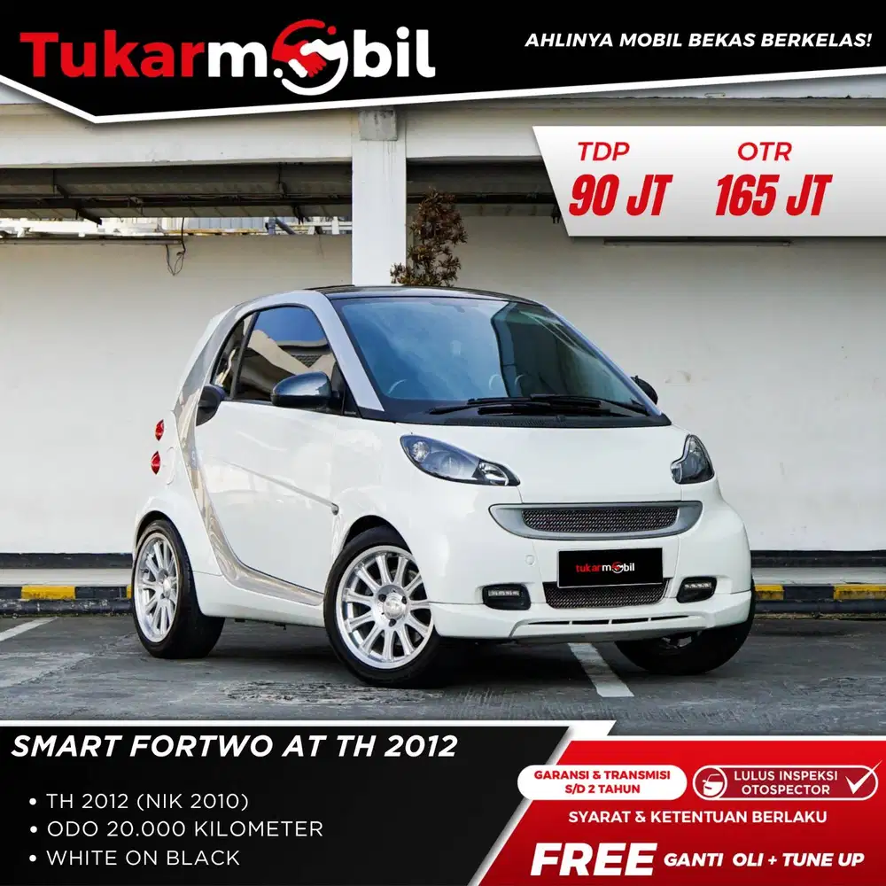 [BERGARANSI] SMART FOR TWO MATIC TAHUN 2010/2012 PUTIH LOW KM ANTIK