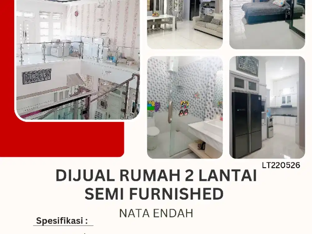 Dijual rumah 2 lantai semi furnished siap huni di Nata Endah Kopo