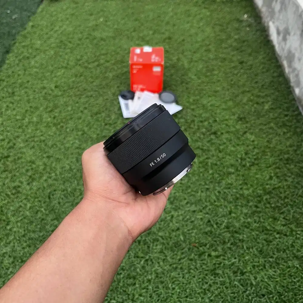 Lensa Sony Fe 50mm f1.8 Fulset Dus Box