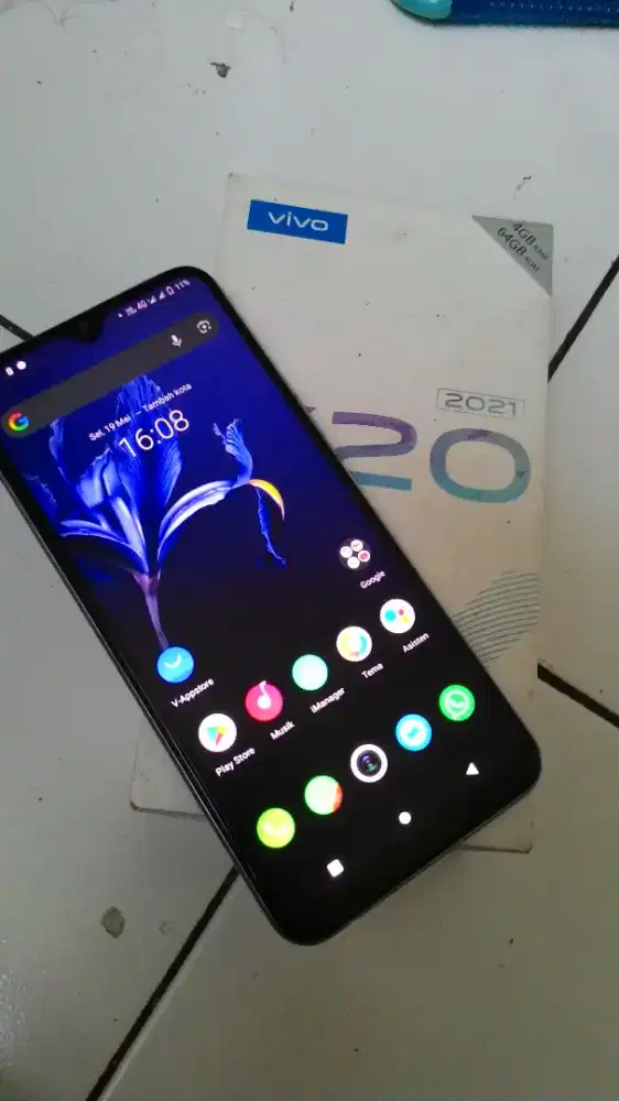 Vivo y20 ram 4/64 fullset ori bukan refurbish