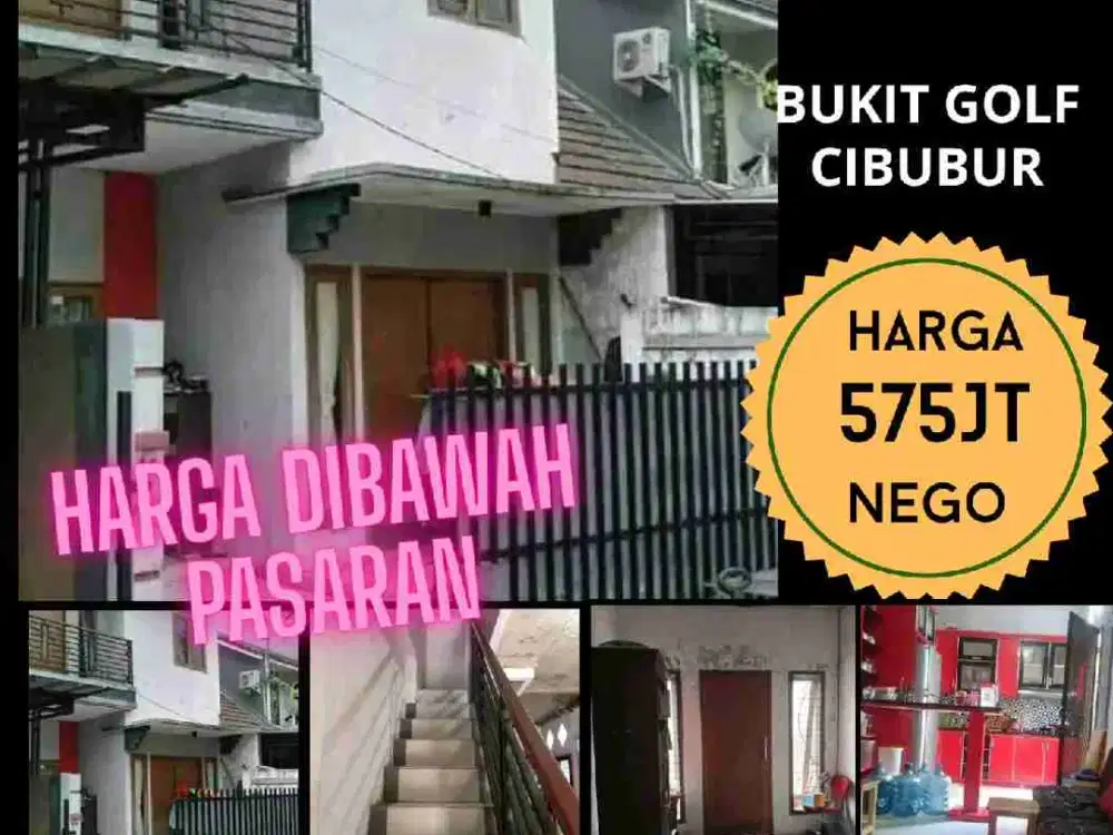 Dijual rumah 2 lantai dengan harga rumah 1 lantai murah siap huni di Bukit Golf Cibubur