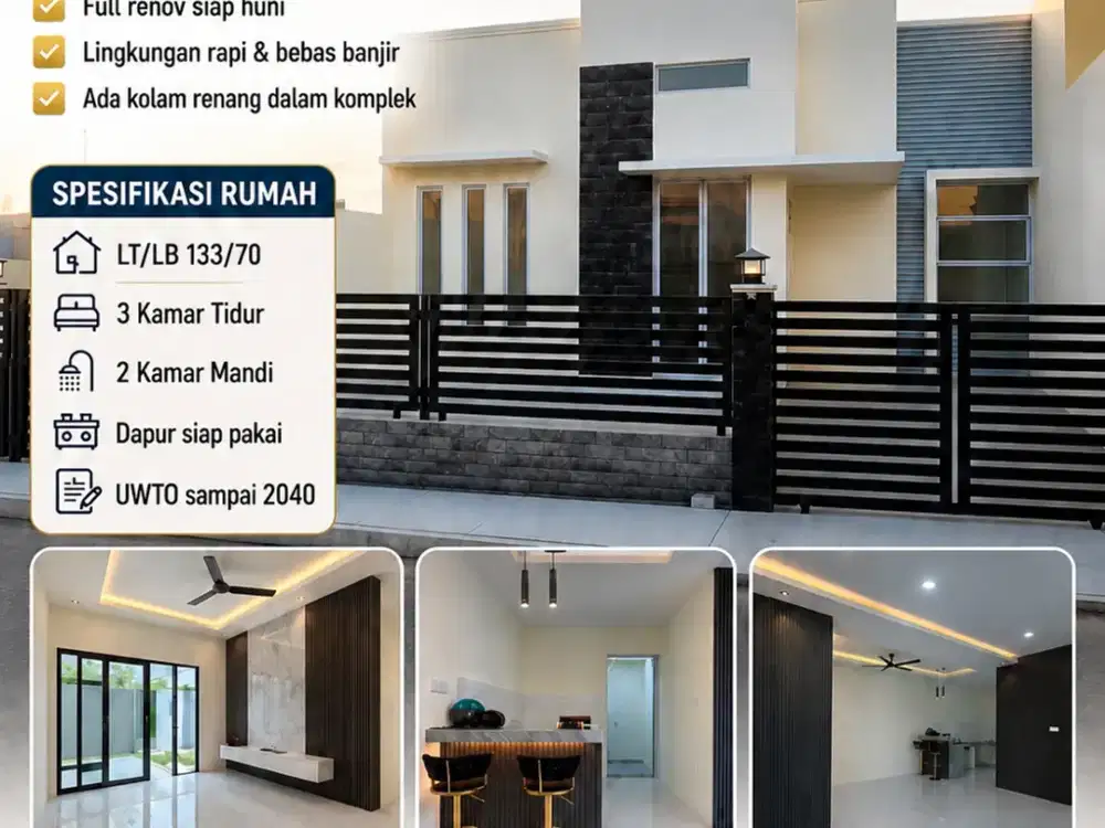 Jual Rumah Puri Selebrity 1 Siap Huni Full Renovasi Hook Tengah 3KT Batam Center