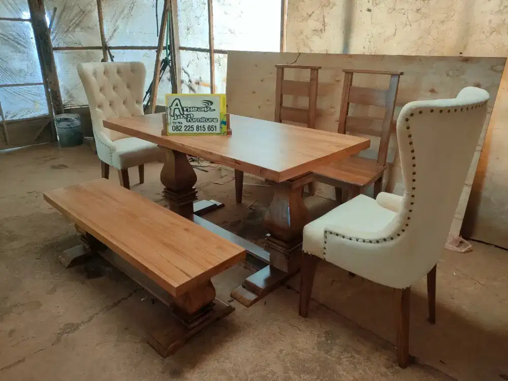 Meja makan minimalis terbaru full kayu jati