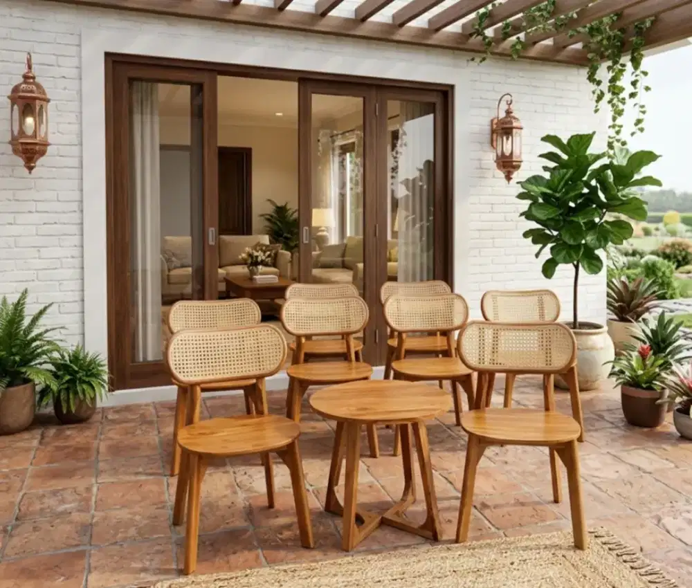 Kursi cafe kursi out door indoor meterial bahan kayu jati