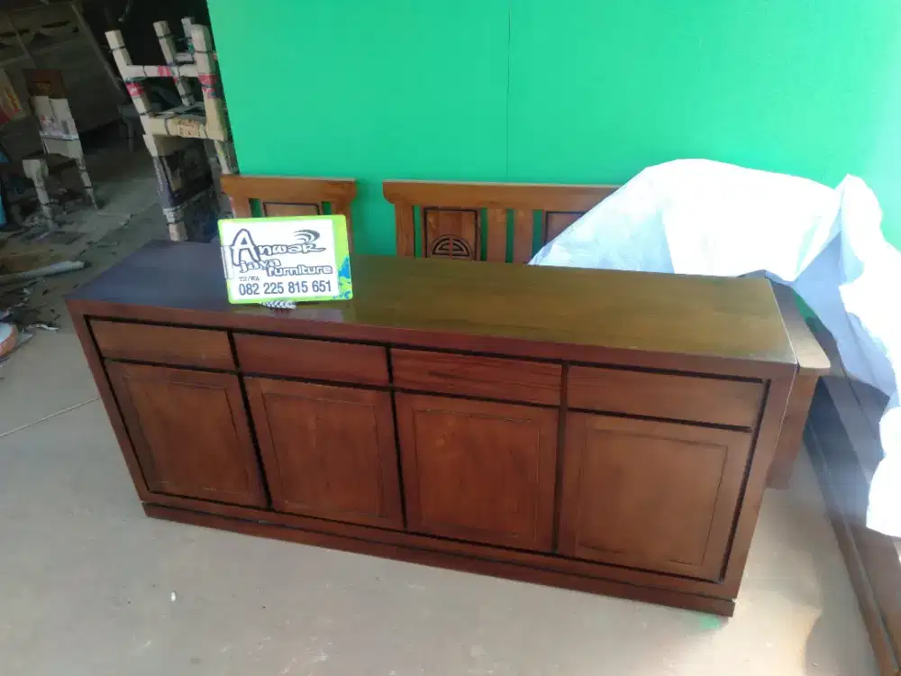 Bufet minimalis tv siap kirim full kayu jati