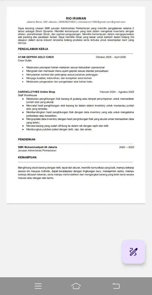 Mencari pekerjaan
