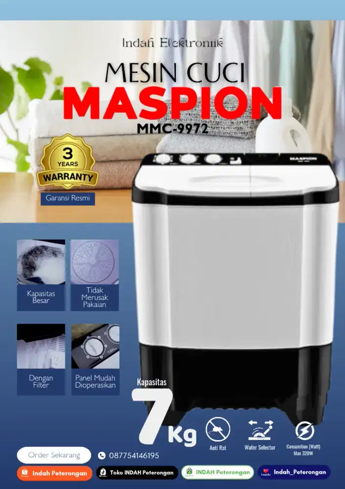 MESIN CUCI MASPION MMC- 9972