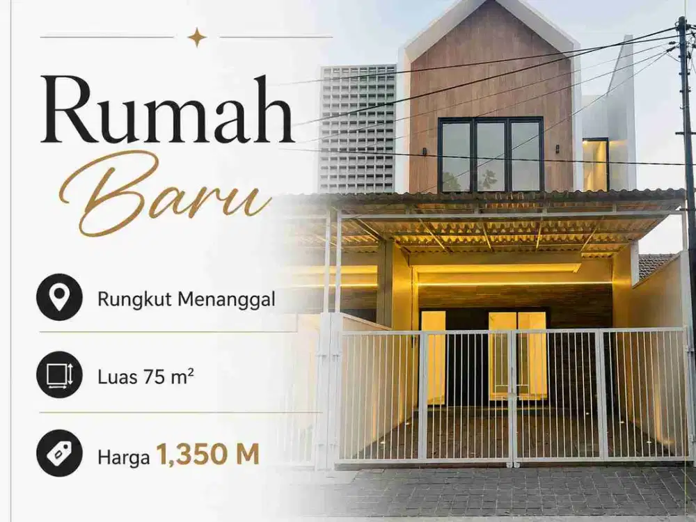 Rumah Baru Gress‼️Rungkut Menanggal 1 M-an
