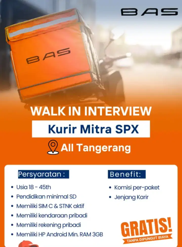 Lowongan Kurir Motor