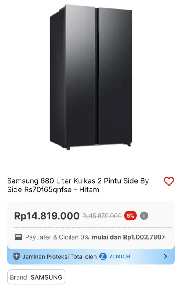 Kulkas samsung 700 liter tersedia promo