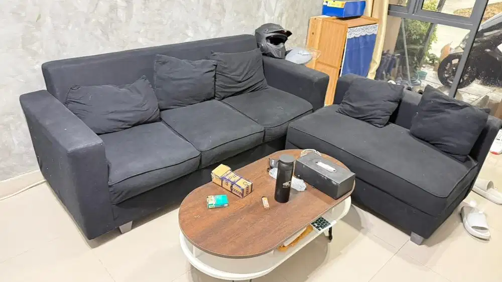 Sofa L Warna Hitam