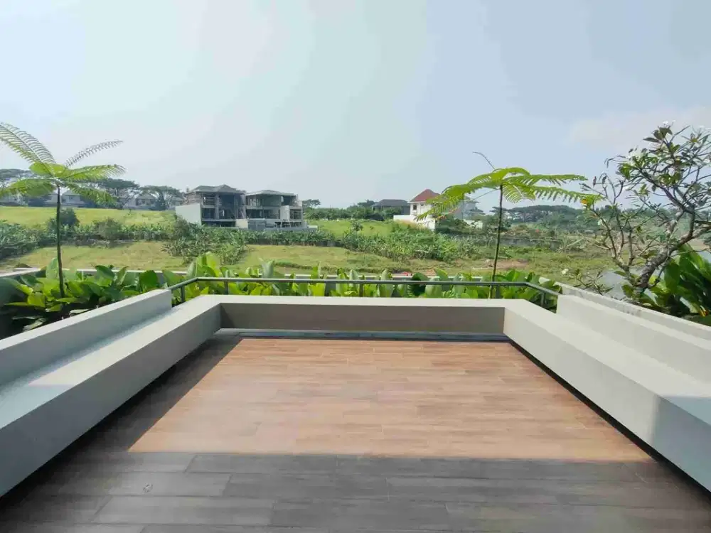 rumah modern minimalis lux view danau depan belakang kota baru Parahyangan