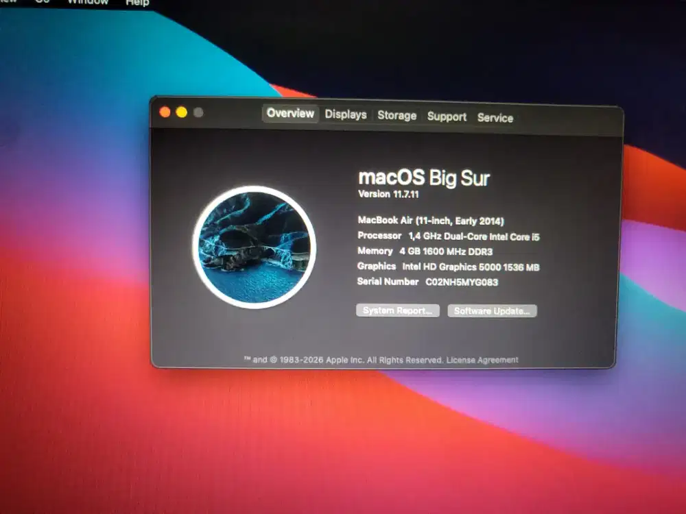 Mackbook Air 11 inch early 2014 ibox fulset mulus no minus bisa tt hp