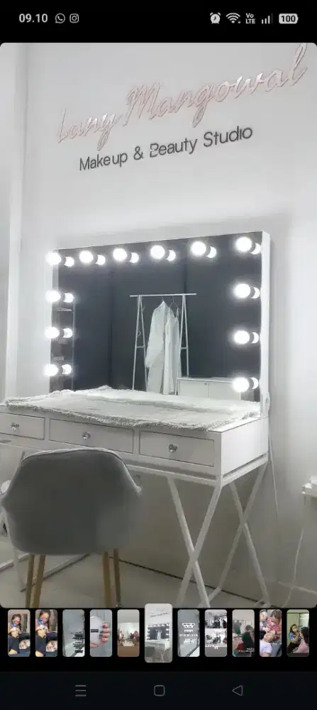 Meja cermin vanity lamp