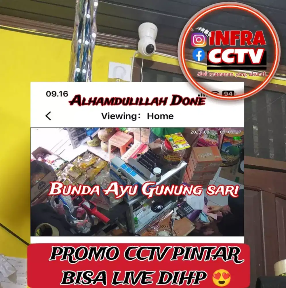 PAKET LENGAP CCTV 4 CAMERA MEREKAM OTOMATIS 24 JAM