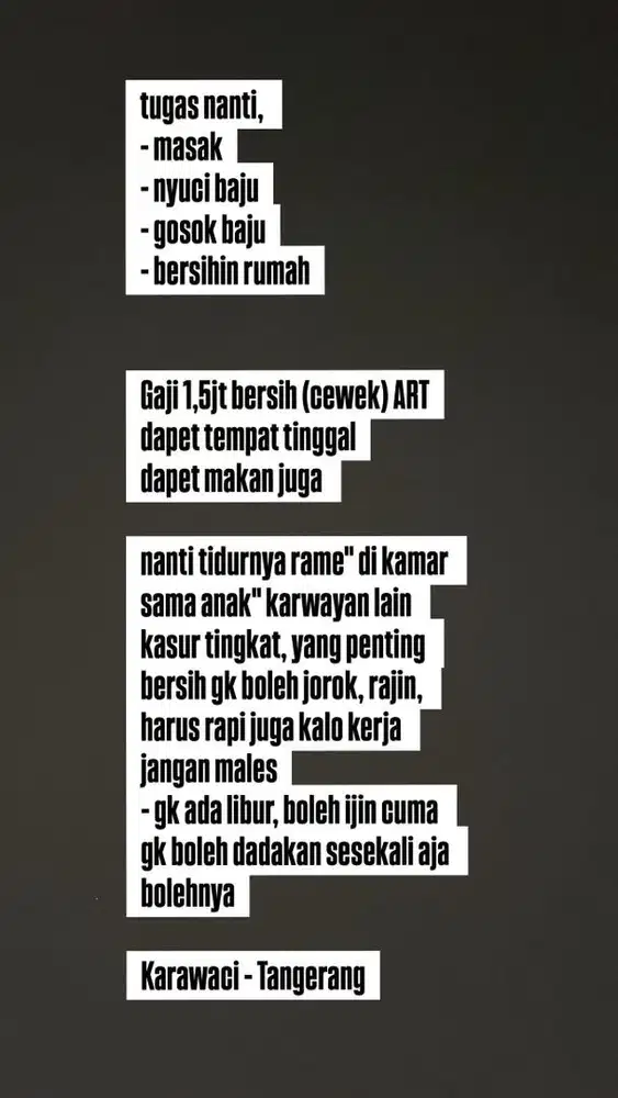 ART (Asisten Rumah Tangga)