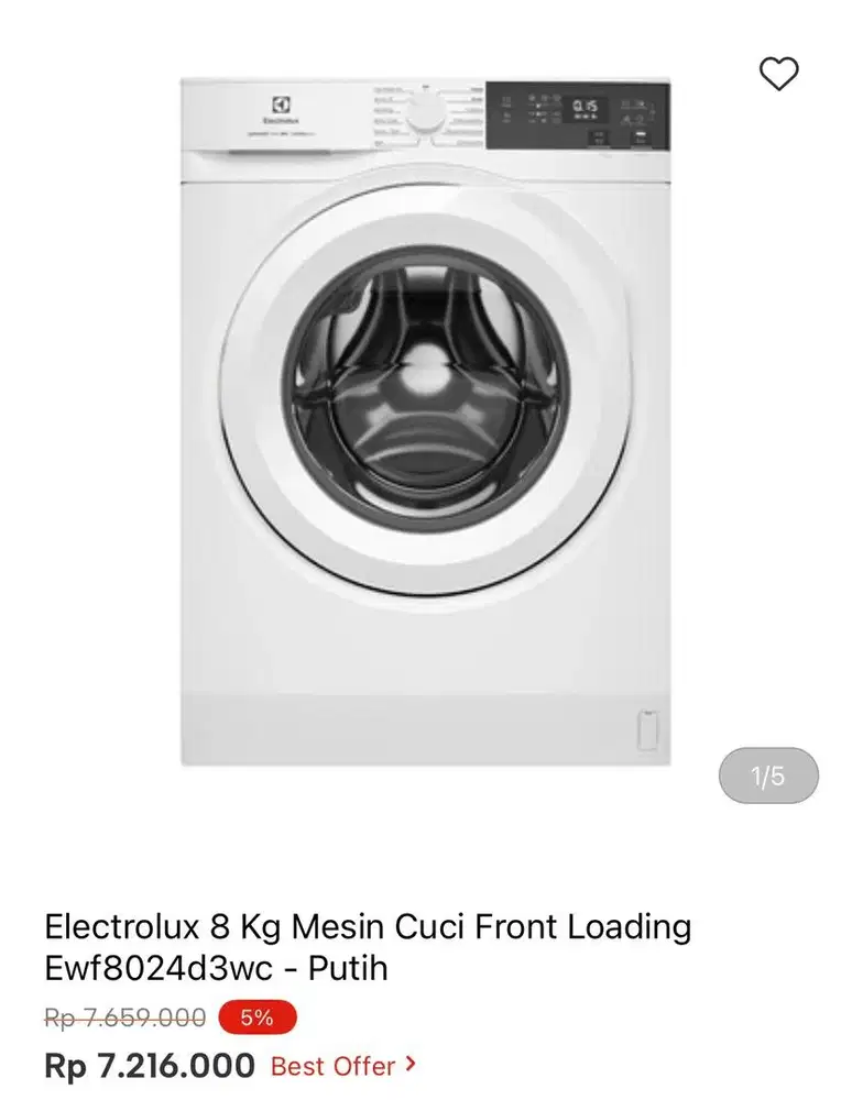 WM FRONT LOAD ELECTROLUX 8kg