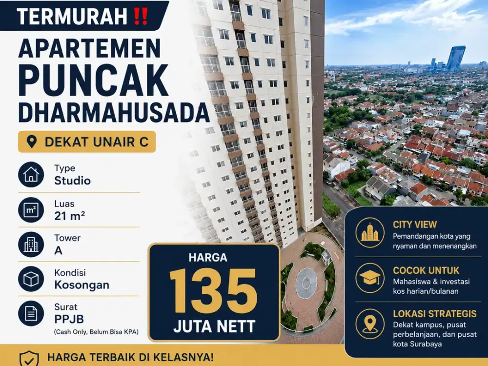 Termurah‼️ Apartemen Puncak Dharmahusada Dekat UNAIR C
