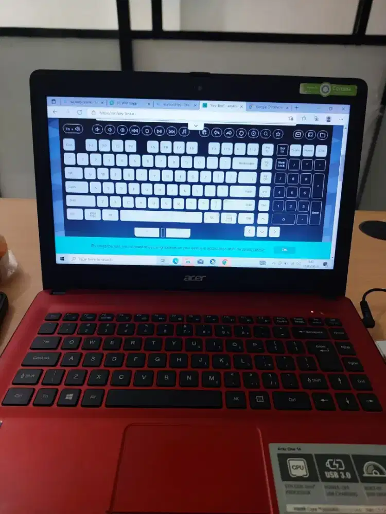 LAPTOP ACER INTEL CORE I3-5005U ram 8 HDD 256GB