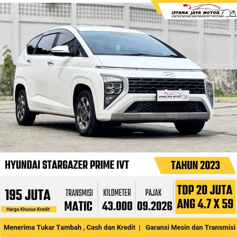 LOW KM !! Hyundai Stargazer Prime IVT 2023 Putih