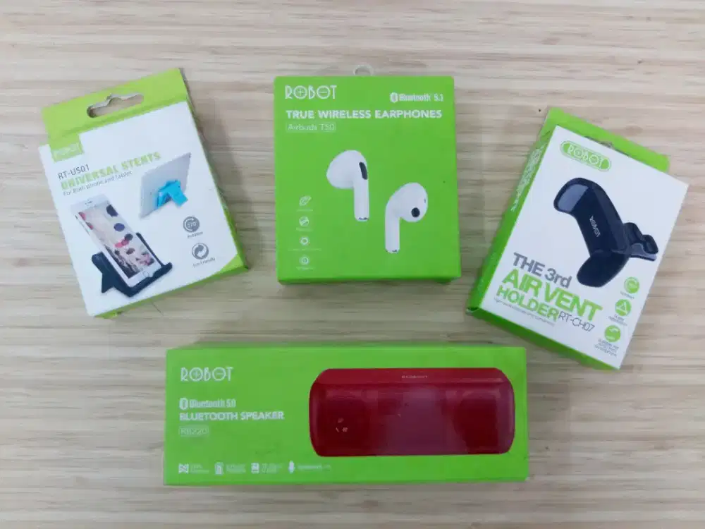 ROBOT 4 Unit Accesories Bluetooth Earphones  Speaker HP / Tablet / Car