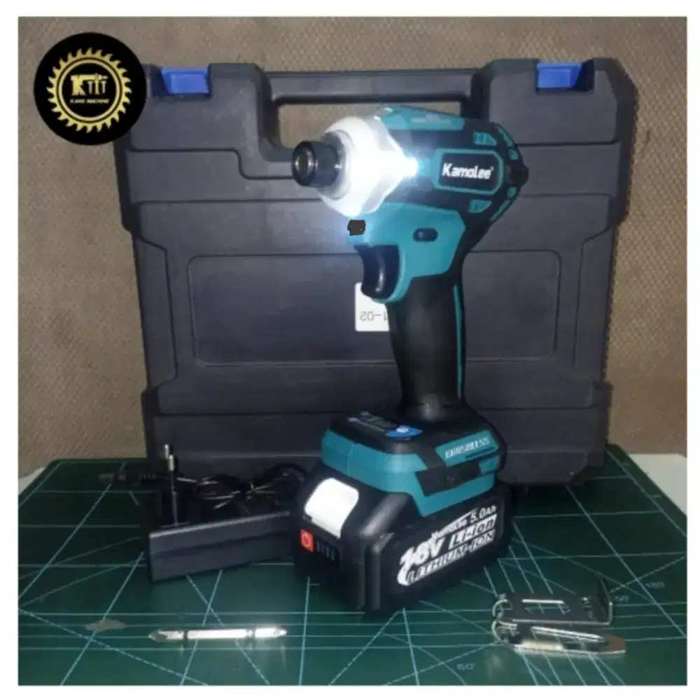 Kamolee impact driver cordless / bor obeng hex baterai