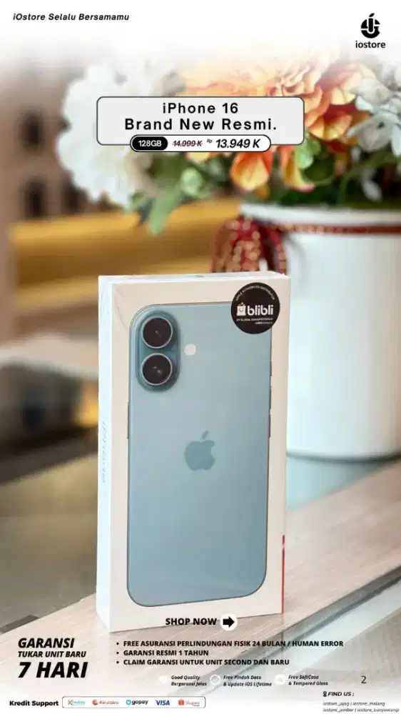 iPhone 16 128Gb teal new