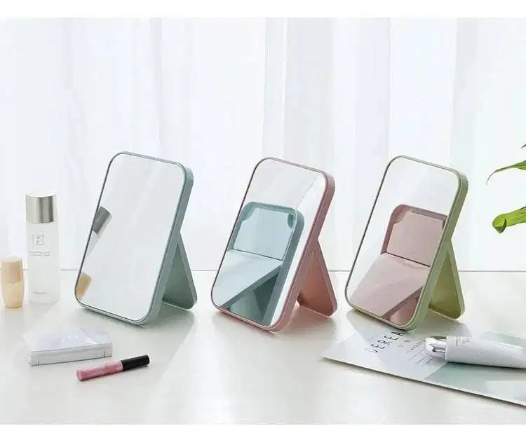 Cermin Lipat Meja Kaca Asli 10x15cm Portable Makeup HL098