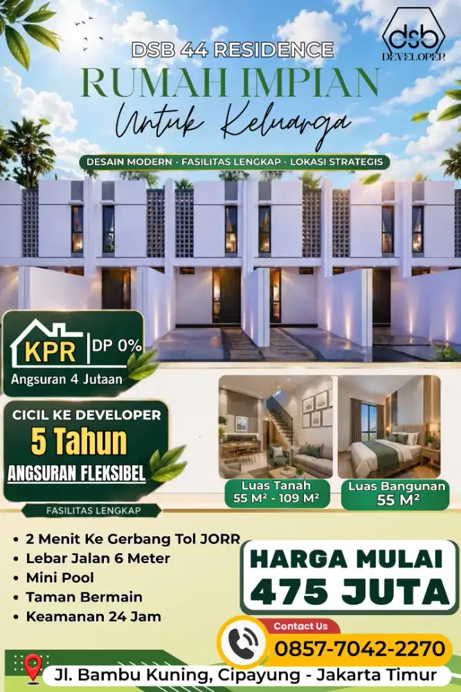 Rumah mewah minimalis start 475jutaan aja!