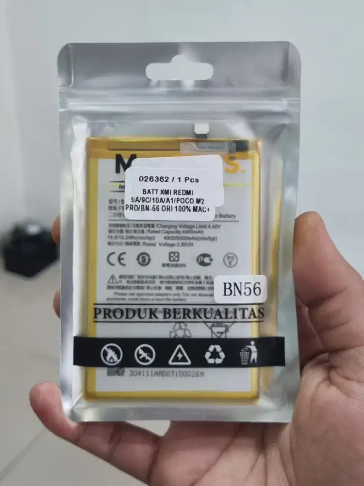 Baterai Redmi 9a /9c /10a /Bn 56 kualitas Original 100% macplus