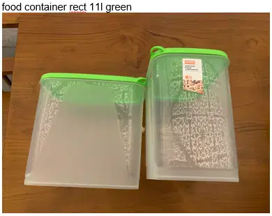 food container rect 11l green