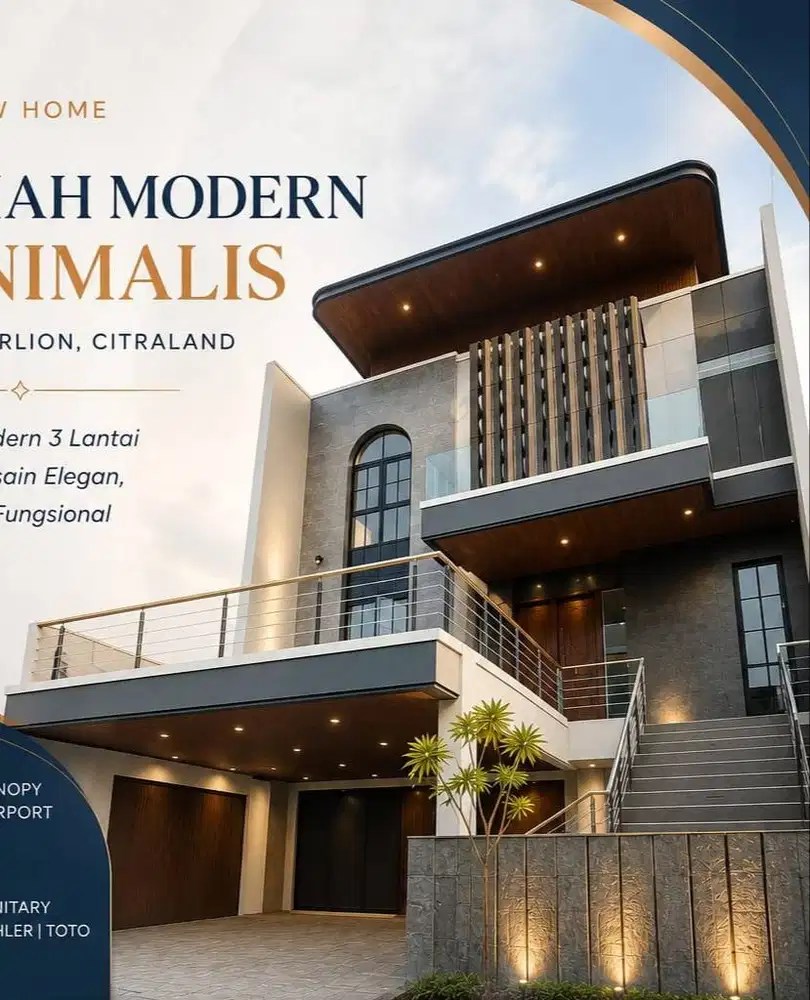 Dijual Rumah Modern Minimalis Citraland Utama Baru Gress 3 Lantai
