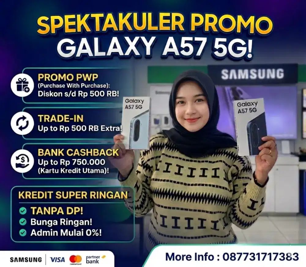 SAMSUNG A57 8/256 PROMOO CASHBACKK,PROMO KREDIT TANPA DP ,BUNGA RINGAN