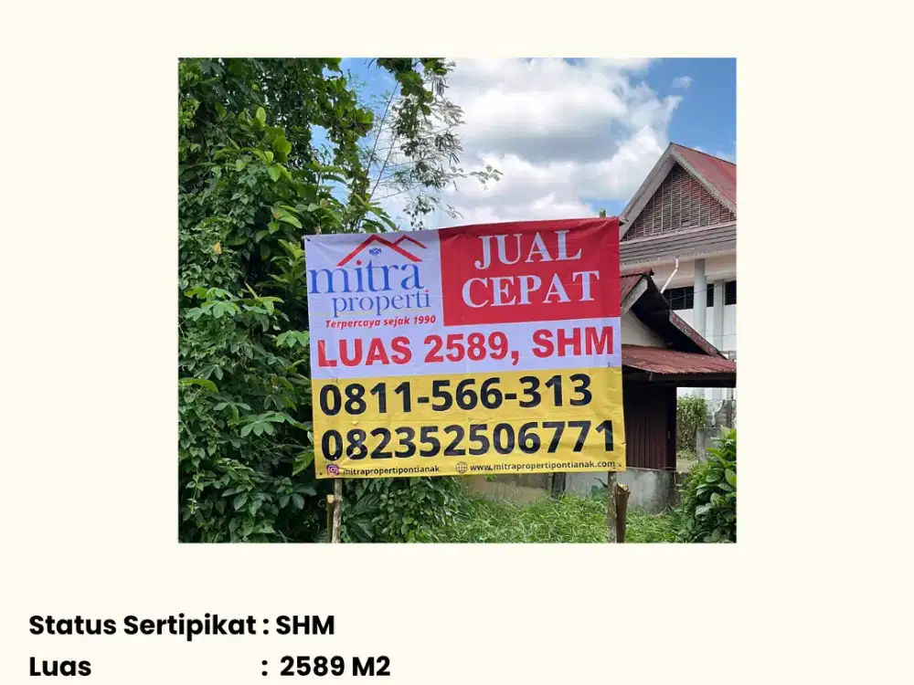 JUAL CEPAT TANAH SELUAS 2589
