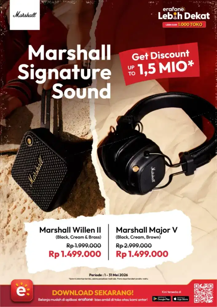 Bisa Cicil Kredivo Marshall Major V & Willen II Original Murah Erafone