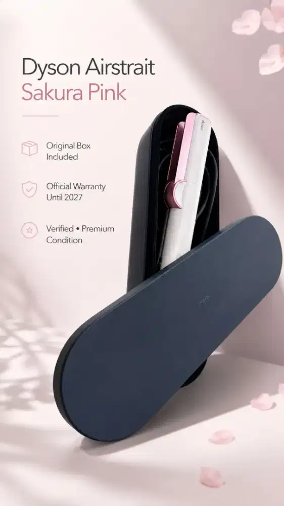 Dyson Airstrait Sakura Pink Original + Box, Garansi Resmi sampai 2027