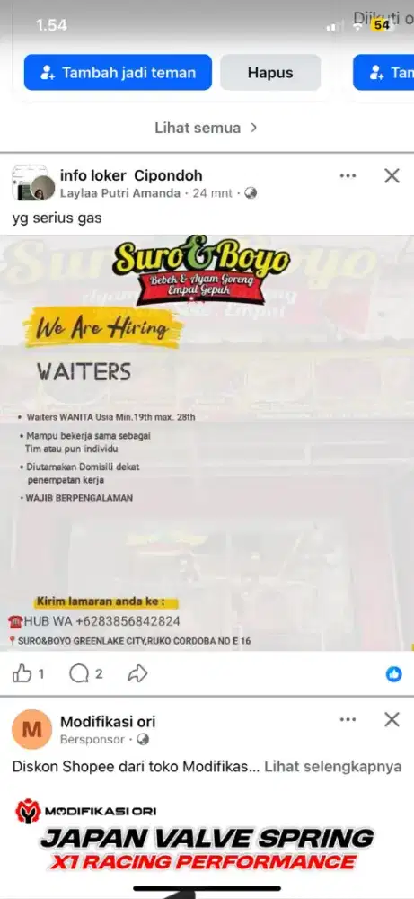 Waiters wanita aja