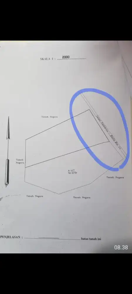 Di jual cepat tanah aman pinggir jalan raya luas 1.9 hektar