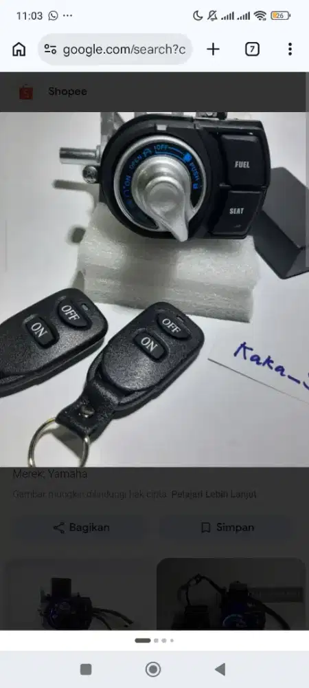 Jual kunci dan keyles aerox