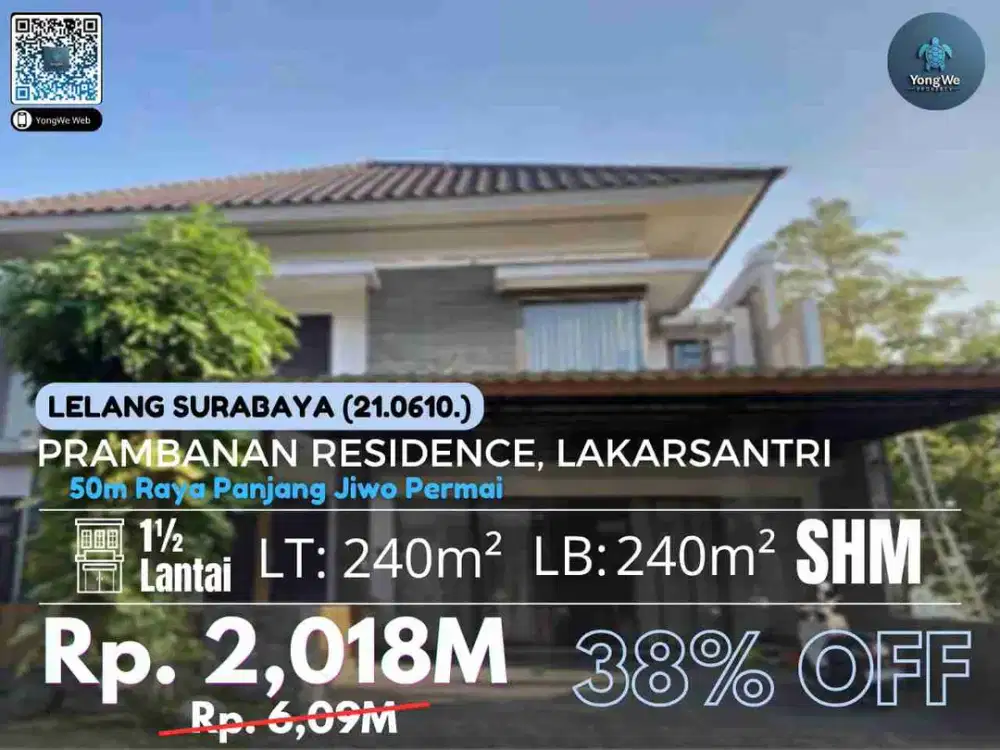 0610 Lelang Rumah Prambanan Residence Surabaya Lakarsantri