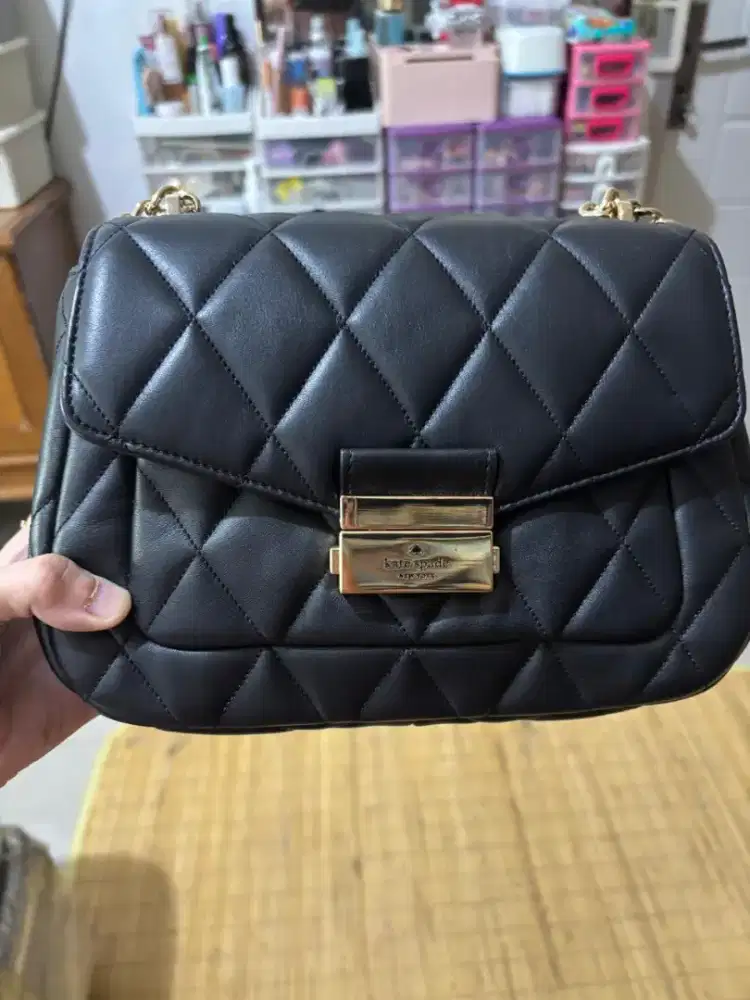 Tas katespade carey quilted black. like new