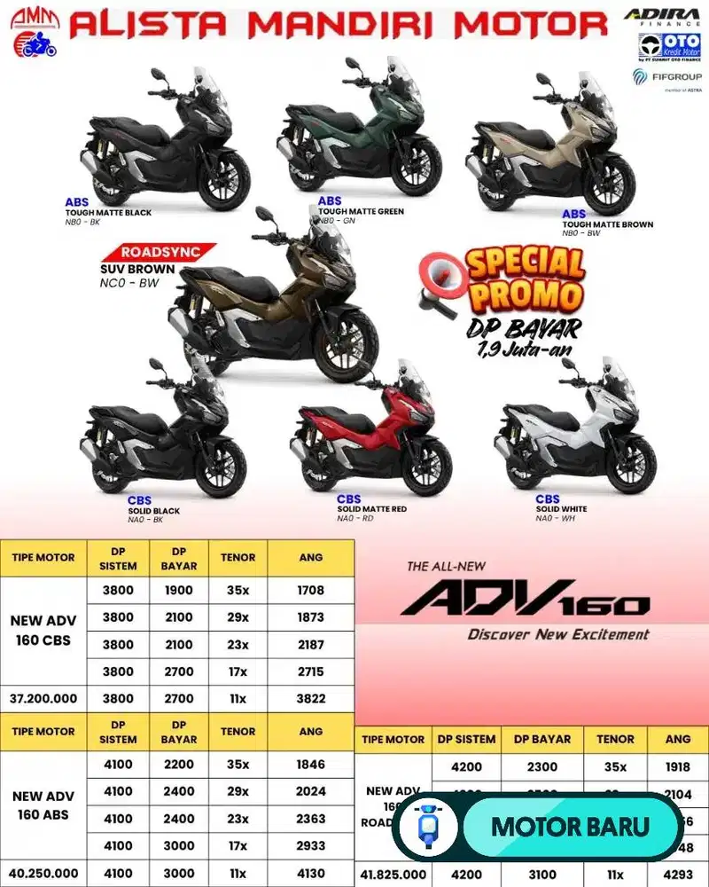 DP MULAI 2,2 JUTA NEW ADV 160 ABS 2026 CASH & KREDIT
