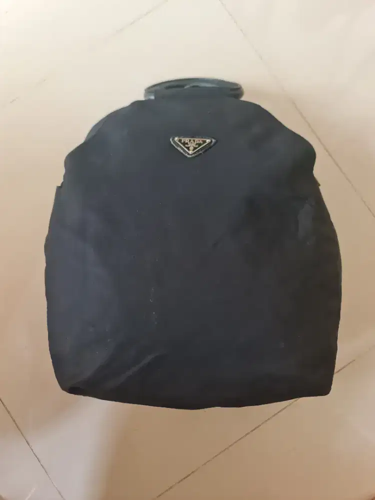 187. Tas Ransel Unisex Prada Black Back Pack Second